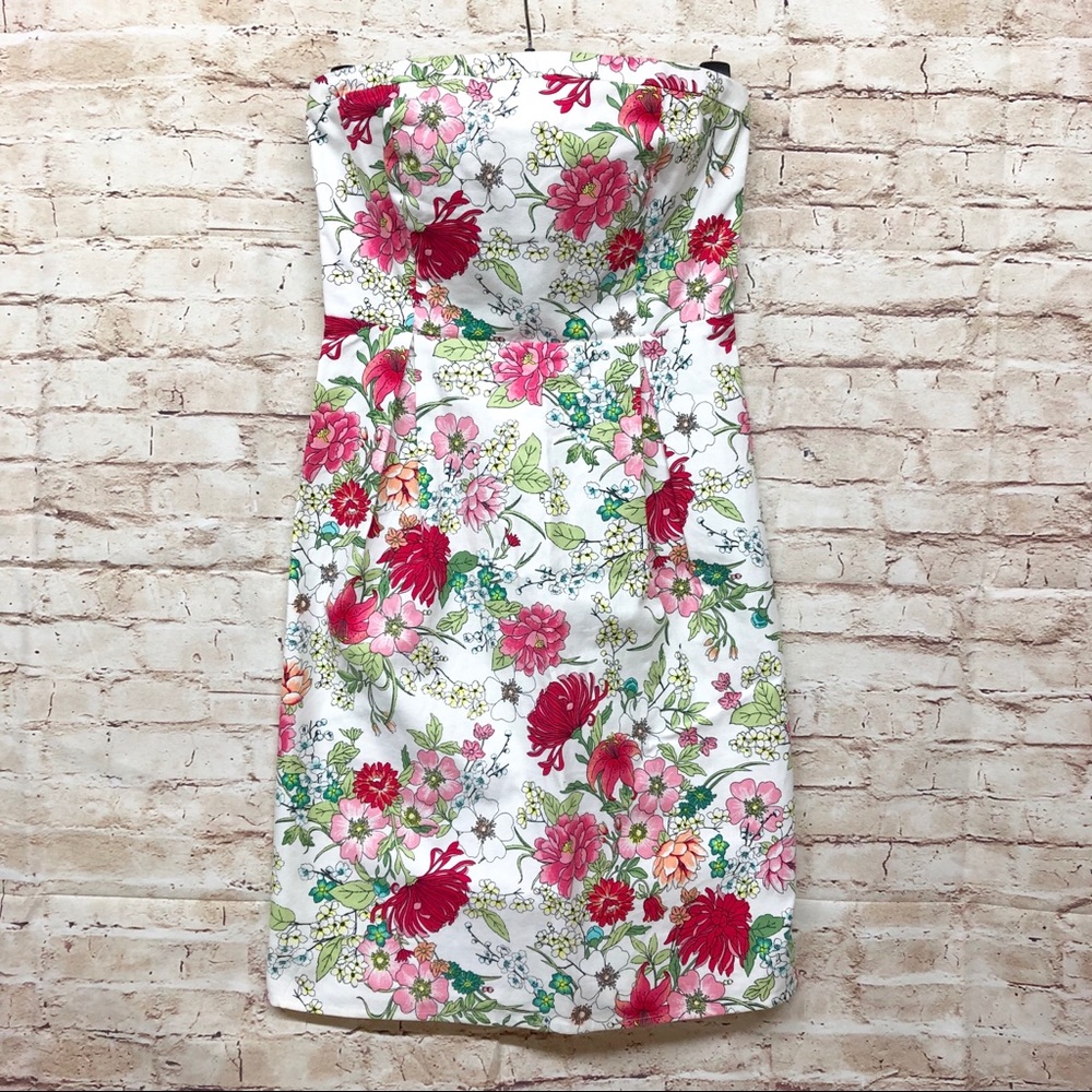 Old Navy Dress Size 2 Strapless Floral White